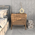 Тумба прикроватная из массива дуба с 2-мя ящиками Tasteful Furniture варинант исполнения - 2 | Loft Concept в Костроме