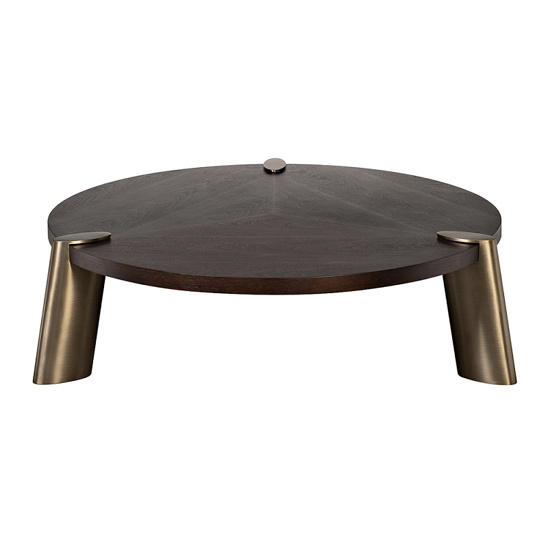 Стол журнальный низкий Dominant темный орех Коричневый Золотой в Костроме | Loft Concept 