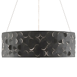 Люстра в форме цилиндра с чёрным фактурным абажуром Round Necklines варинант исполнения - 3 | Loft Concept в Костроме