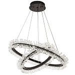 Люстра два кольца с хрустальным декором Rowan Crystal Ring Horizontal Black Chandelier варинант исполнения - 2 | Loft Concept в Костроме