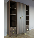 Большой шкаф с витриной Elsa Dreams Walnut варинант исполнения - 2 | Loft Concept в Костроме