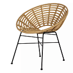Стул круглый с ротанговым плетением Round Wicker Stool варинант исполнения - 3 | Loft Concept в Костроме