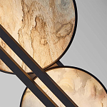 Бра из двух каменных дисков в металлической раме Constellation варинант исполнения - 3 | Loft Concept в Костроме