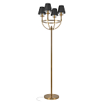 Торшер с металлическим основанием бронзового цвета с черными конусовидными абажурами Dignity варинант исполнения - 1 | Loft Concept в Костроме