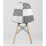Пластиковый стул на ножках из массива бука Eames Черно-Белый Пэчворк варинант исполнения - 4 | Loft Concept в Костроме