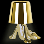 Настольная лампа фигурная золотого цвета с гладким абажуром Высота 17 см Sophia варинант исполнения - 7 | Loft Concept в Костроме