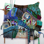 Панно гобелен яркие Пространство-Время TimeSpace Blue варинант исполнения - 1 | Loft Concept в Костроме