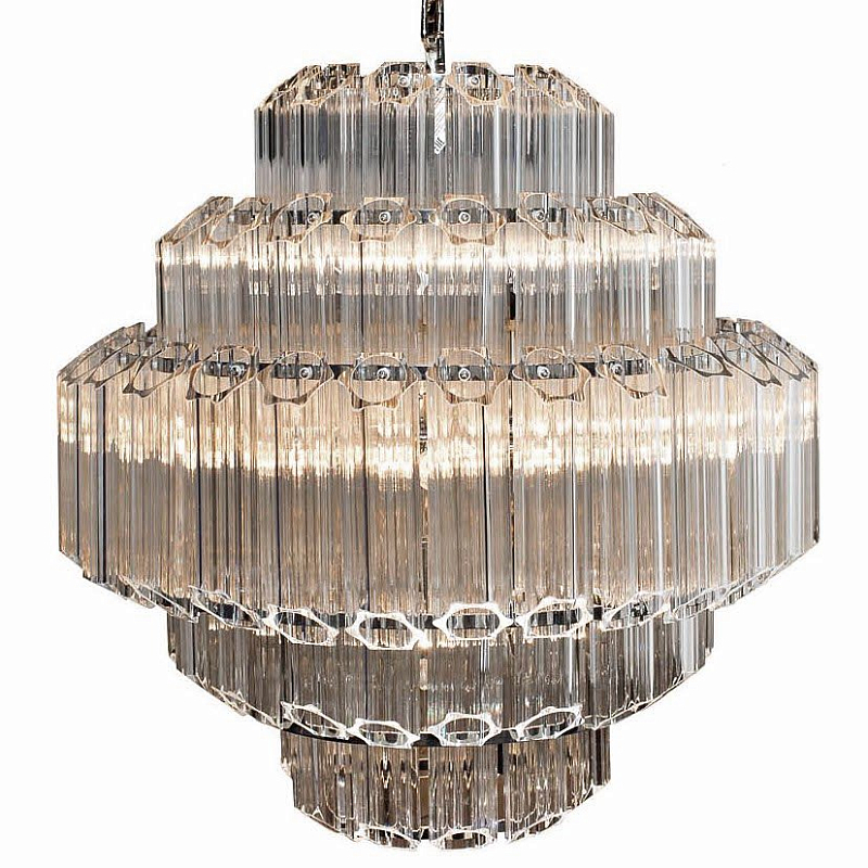 Люстра Hexagon tube Chandelier Хром Прозрачное Стекло Люстра Hexagon tube Chandelier Хром Прозрачное Стекло в Костроме | Loft Concept
