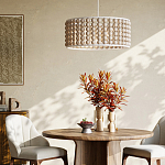 Люстра в форме цилиндра с вставками из деревянных бусин Wooden Beads варинант исполнения - 5 | Loft Concept в Костроме