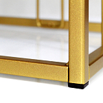 Пуф квадратный голубой велюр на золотом металлическом основании Celeste Blue варинант исполнения - 3 | Loft Concept в Костроме