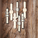 Подвесной светильник из дымчатого стекла цилиндрической формы с чёрным металлическим основанием Hiding secrets варинант исполнения - 8 | Loft Concept в Костроме