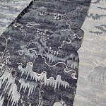 Мебельная ткань Вышивка темно-серый цвет 130 см T2-40 варинант исполнения - 2 | Loft Concept в Костроме