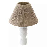 Настольная лампа с плетеным абажуром и белым мраморным основанием Simplicity and Nobility варинант исполнения - 1 | Loft Concept в Костроме