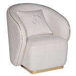 Кресло велюровое оттенка слоновой кости с простроченной спинкой Perfect Comfort варинант исполнения - 1 | Loft Concept в Костроме