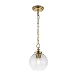 Подвесной светильник латунного цвета с прозрачным стеклянным плафоном Feiss варинант исполнения - 7 | Loft Concept в Костроме