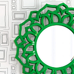 Зеркало круглое в ажурной зеленой раме Green Floral Pattern варинант исполнения - 1 | Loft Concept в Костроме