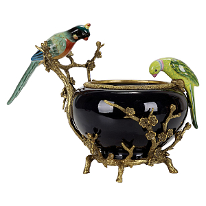Чаша фарфоровая черная гнездо попугая Parrot