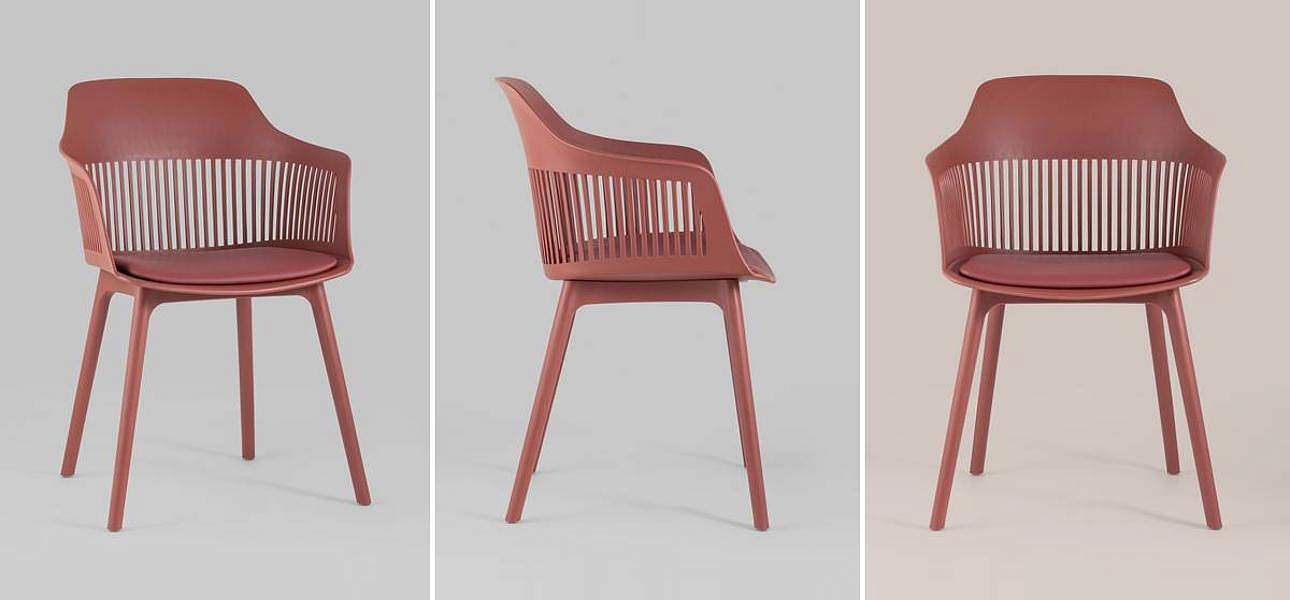 Стул Crocus Chair Терракотовый цвет Подушка эко-кожа Стул Crocus Chair Терракотовый цвет Подушка эко-кожа - Loft-Concept в Костроме