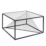 Журнальный стол черный с столешницей из прозрачного закаленного стекла Dynamics варинант исполнения - 1 | Loft Concept в Костроме