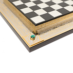 Шахматы из бронзы и натуральных камней Долерит и Мрамор с гравировкой Decorative Thematic Chess варинант исполнения - 4 | Loft Concept в Костроме