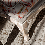 Мягкая банкетка из массива бука серая с растительным орнаментом Raffael Grey Floral Banquette варинант исполнения - 4 | Loft Concept в Костроме