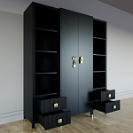 Большой шкаф с витриной Elsa Dreams Black варинант исполнения - 2 | Loft Concept в Костроме