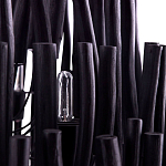 Люстра черная с несколькими ярусами деревянных палочек Bright Wooden Chandelier варинант исполнения - 10 | Loft Concept в Костроме