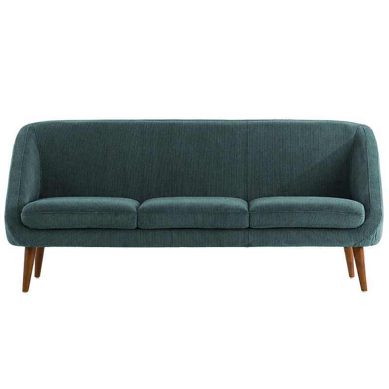 Трехместный диван с обивкой из велюра Belanger Sofa Зеленый Коричневый Трехместный диван с обивкой из велюра Belanger Sofa Зеленый Коричневый в Костроме | Loft Concept