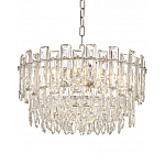 Круглая люстра с хрустальными подвесками на серебряном каркасе Gorgeous Crystal Light варинант исполнения - 9 | Loft Concept в Костроме