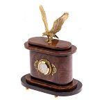 Часы настольные бронзовые из натурального камня Лемезит с декором в виде горного орла Eagle Stone Clock варинант исполнения - 2 | Loft Concept в Костроме