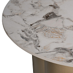 Стол журнальный круглый керамогранит белый Keramos варинант исполнения - 3 | Loft Concept в Костроме