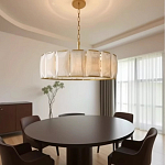 Люстра круглая Д110 см с абажуром из прямоугольных панелей Calling to Shine варинант исполнения - 3 | Loft Concept в Костроме