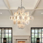 Люстра  с каскадом из круглых декоративных элементов  White Clear Glass Chandelier варинант исполнения - 4 | Loft Concept в Костроме