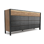 Комод 8 ящиков с подсветкой на рельефном фасаде Warm Industrial варинант исполнения - 7 | Loft Concept в Костроме