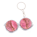 Зеркало брелок складное двухстороннее из натурального камня Родонит Stone Mirrors варинант исполнения - 6 | Loft Concept в Костроме