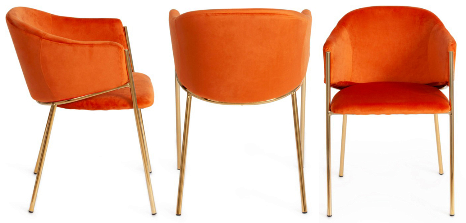 Стул Faisal Orange Velvet Chair Стул Faisal Orange Velvet Chair - Loft-Concept в Костроме