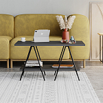 Стол журнальный с прямоугольной столешницей и полкой цвета антрацит ESSEL ANTHRACITE варинант исполнения - 1 | Loft Concept в Костроме