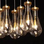 Люстра с 9-ю прозрачными стеклянными плафонами в форме капли Lucid Rain  варинант исполнения - 5 | Loft Concept в Костроме