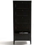 Комод узкий с 5-ю ящиками черный Silva Black Chest of Drawers варинант исполнения - 5 | Loft Concept в Костроме