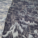 Мебельная ткань Вышивка темно-серый цвет 130 см T2-40 варинант исполнения - 1 | Loft Concept в Костроме