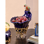 Чаша темно-синего цвета из фарфора с разноцветной птичкой Eden Garden porcelain and bronze варинант исполнения - 6 | Loft Concept в Костроме