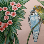 Обои ручная роспись Amazonia Florence Pink dyed silk варинант исполнения - 6 | Loft Concept в Костроме