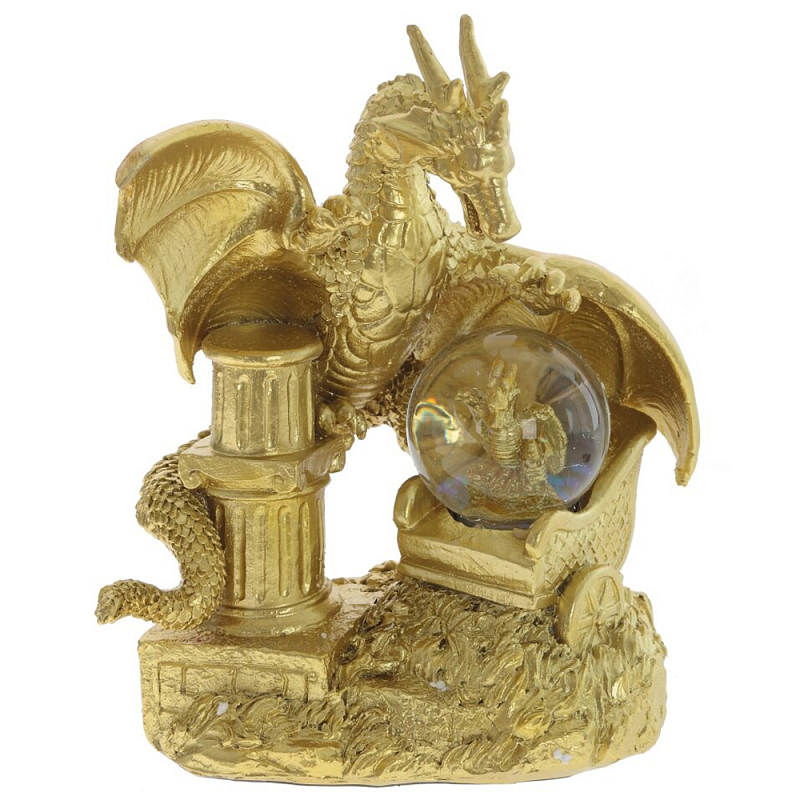 Декоративная статуэтка Дракон и стеклянный шар Dragon and Glass Ball Gold Золотой Прозрачное Стекло Декоративная статуэтка Дракон и стеклянный шар Dragon and Glass Ball Gold Золотой Прозрачное Стекло в Костроме | Loft Concept