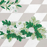 Обои ручная роспись Tiled Meadow Original colourway on Lilac Hint slub silk варинант исполнения - 1 | Loft Concept в Костроме