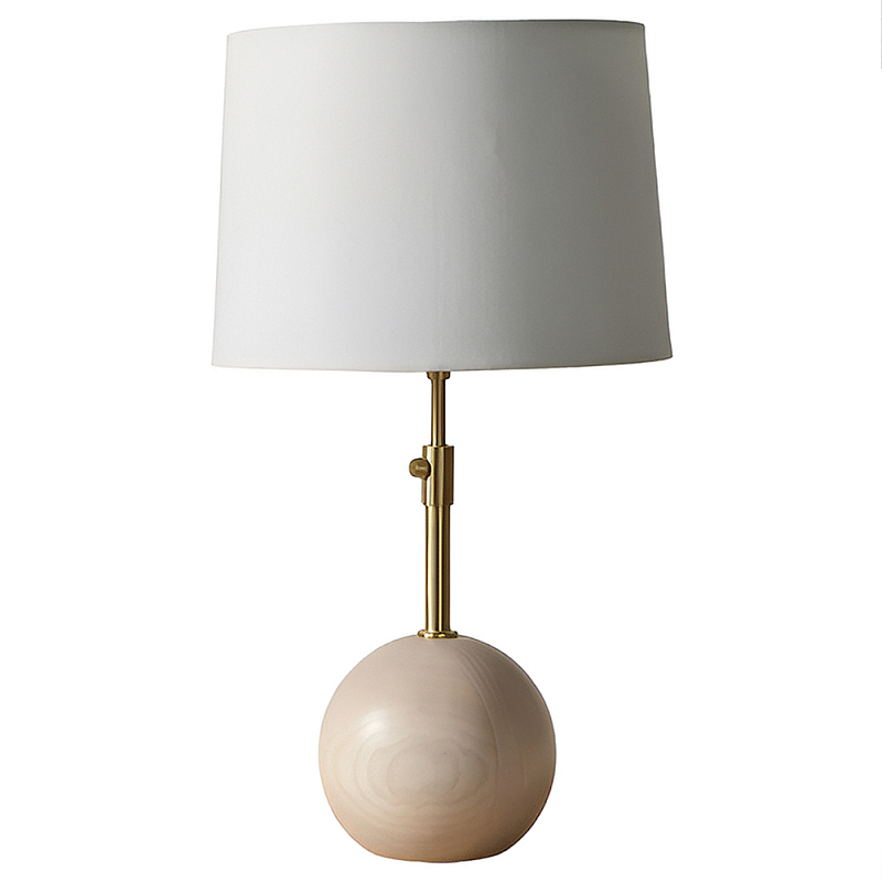 Настольная лампа на круглом основании из дерева Table Lamp Wood Латунь Белый Бежевый Черный Настольная лампа на круглом основании из дерева Table Lamp Wood Латунь Белый Бежевый Черный в Костроме | Loft Concept
