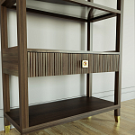 Стеллаж Elsa Dreams Walnut со стеклянными полками и ящиком варинант исполнения - 2 | Loft Concept в Костроме