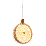 Подвесной светильник с плафоном из рельефного стекла Peony Glass Bronze  варинант исполнения - 1 | Loft Concept в Костроме