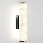 Бра с цилиндрическим плафоном из белого алебастра на прямоугольном основании Темная Латунь Cryptocrystalline Stone варинант исполнения - 1 | Loft Concept в Костроме