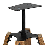 Барный стул со спинкой и металлической подставкой на 4-х деревянных ножках Бежевый Велюр Vendramin Chair варинант исполнения - 7 | Loft Concept в Костроме