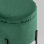 Зеленый пуф на черных ножках SANJAY варинант исполнения - 4 | Loft Concept в Костроме